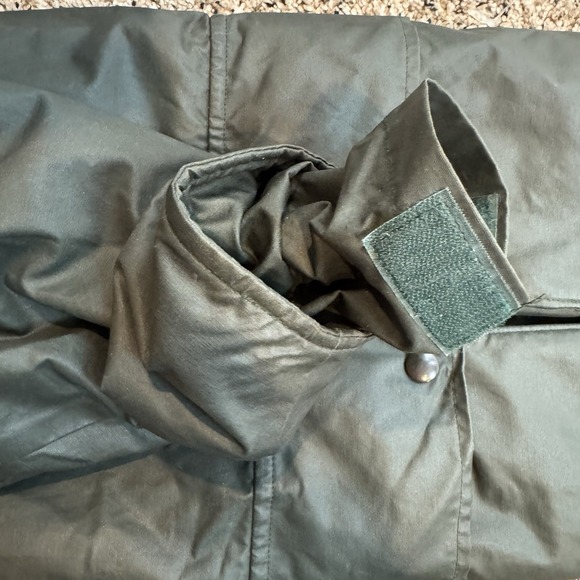 Lands‎ End Womens Waxed Barn Jacket Green Plaid Lined Corduroy Collar Medium - Picture 10 of 15